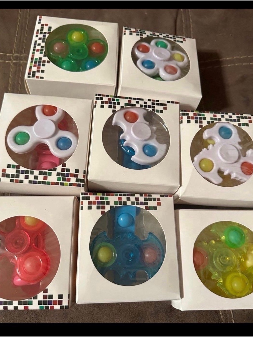 Assorted Color Pop-It Fidget Spinner bracelets light up - Multicolor